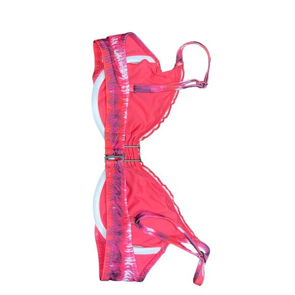 BECCA by Rebecca Virtue Pink Purple Bikini Swim Bathing Suit Top Women's Large - Picture 5 of 8